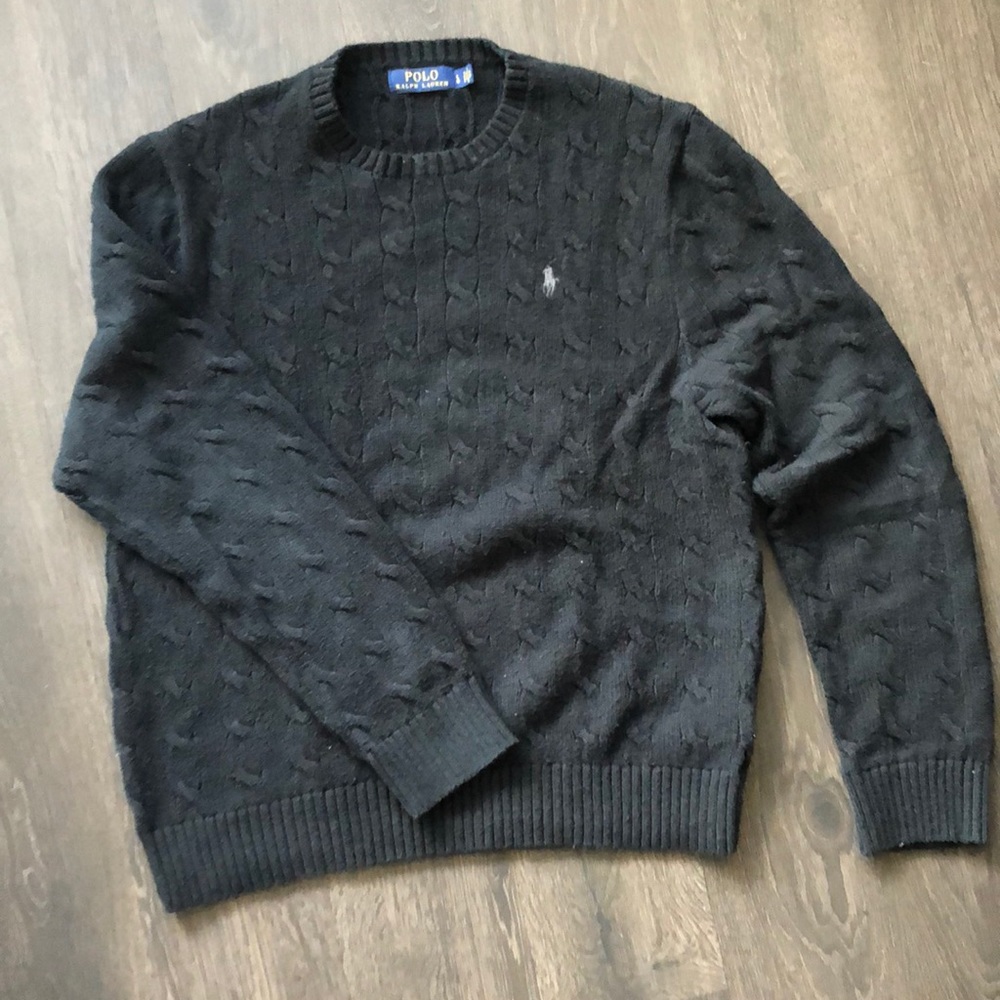 Polo Ralph Lauren Cable Knit Sweater in Black
